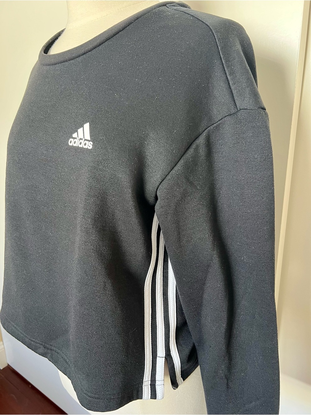 Adidas 3-striped black sweatshirt, L - Picture 5 of 14